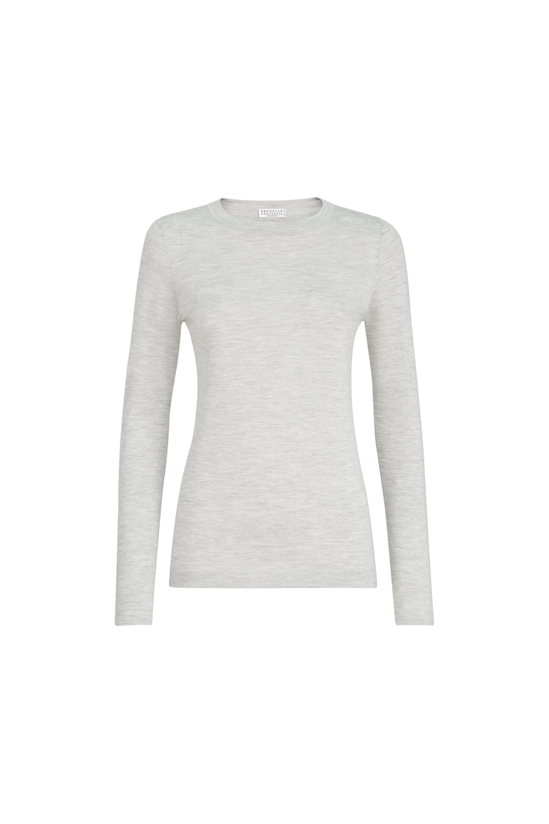 Cashmere and silk sweater, Alternate, color, Light Grey