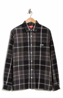 ICECREAM Jack Plaid Cotton Graphic Button-Up Shirt
