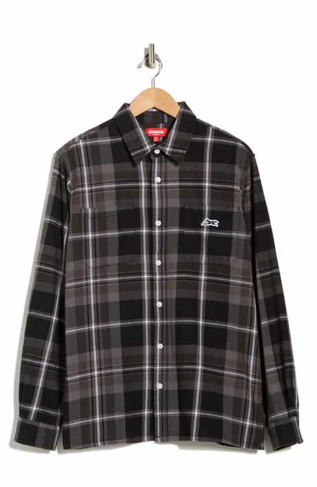 ICECREAM Jack Plaid Cotton Graphic Button-Up Shirt