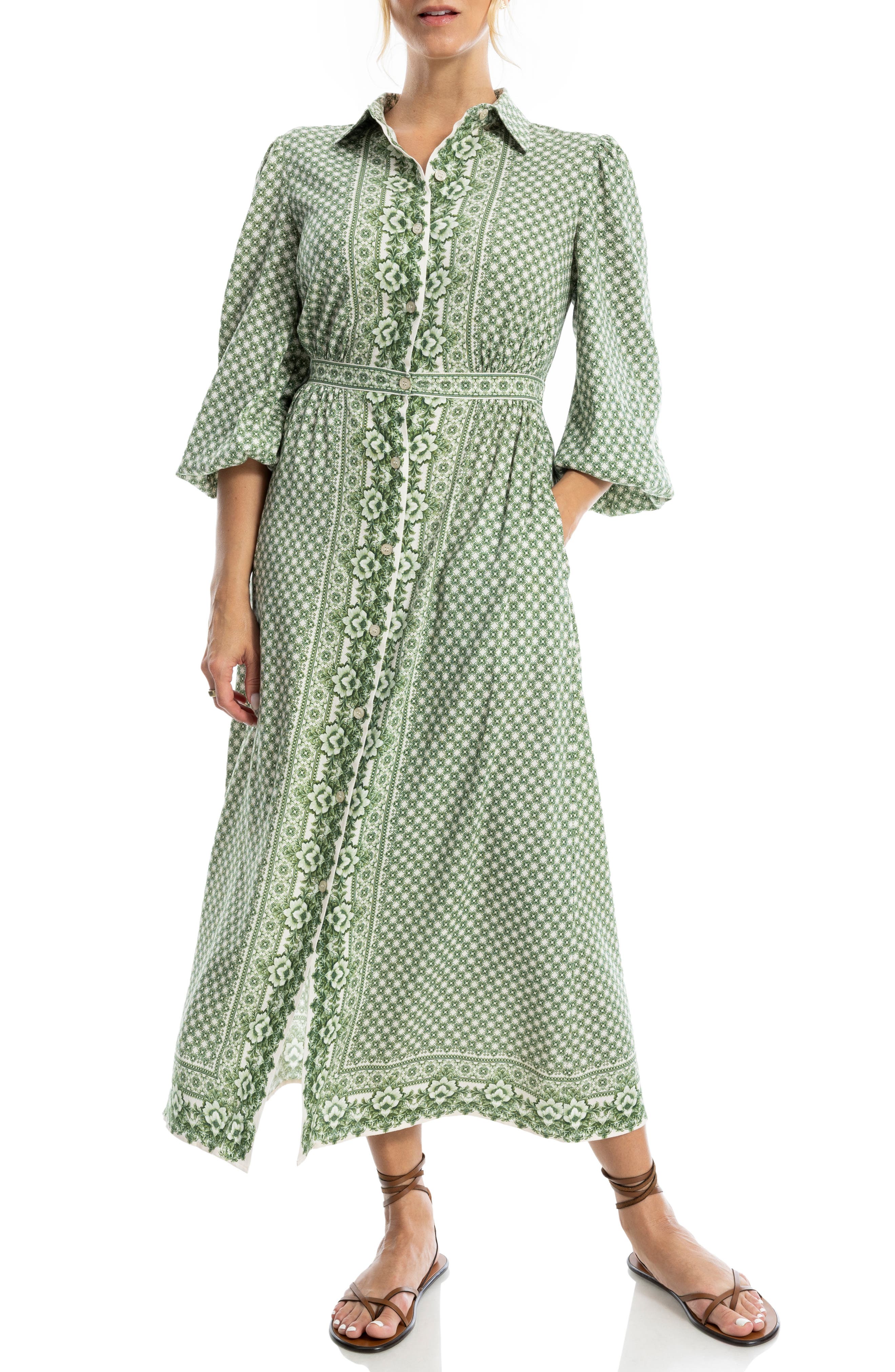 MAX STUDIO Embroidered Shirtdress