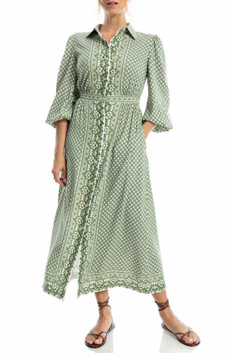 MAX STUDIO Embroidered Shirtdress