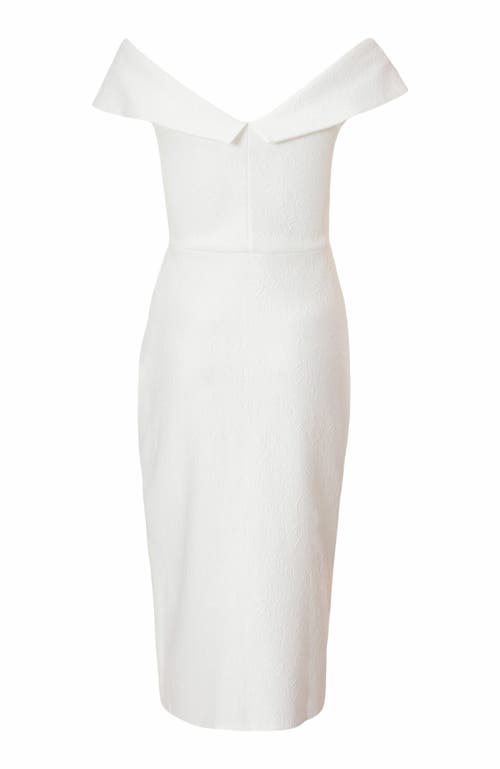 Quiz Jacquard Bardot Wrap Dress In White