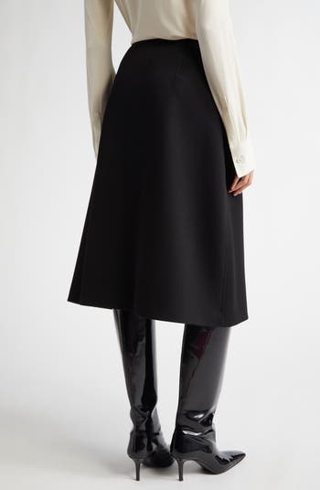 Jil Sander Button Detail Wool Blend Skirt | Nordstrom