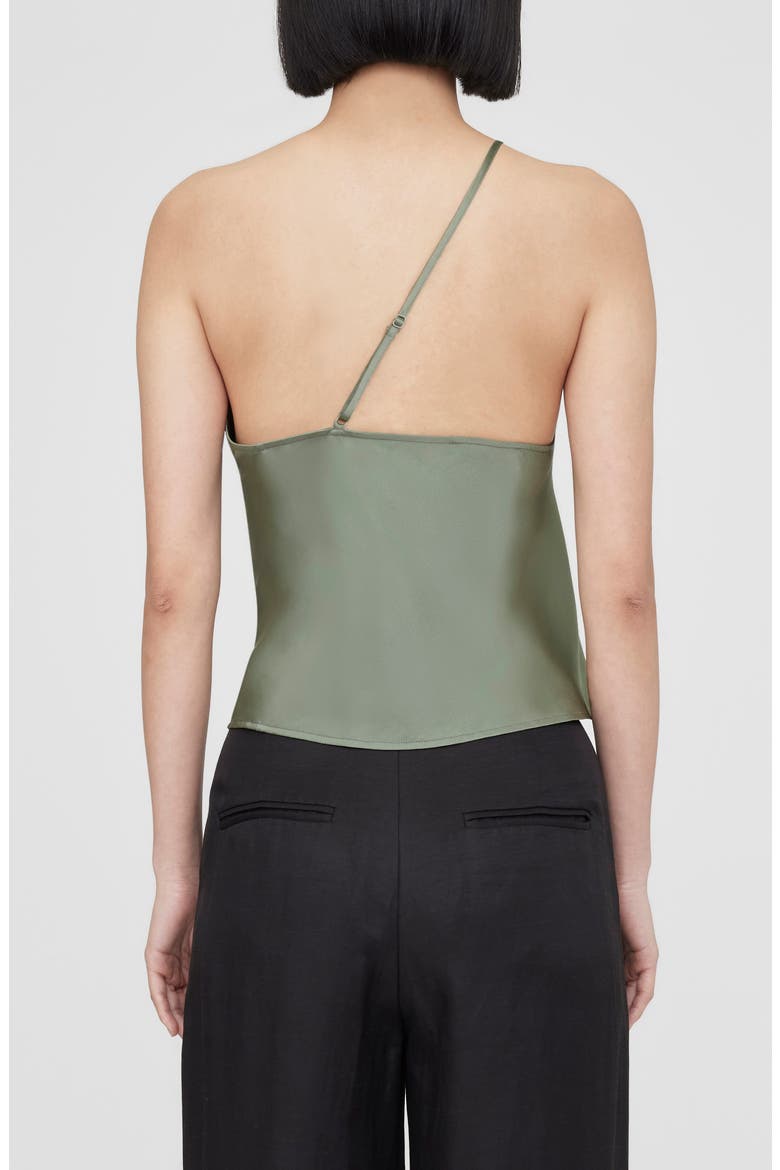 Mandy One-Shoulder Silk Top, Alternate, color, ARTICHOKE