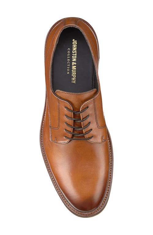 Johnston & Murphy Collection Jenson Plain Toe Derby In Tan European Calfskin