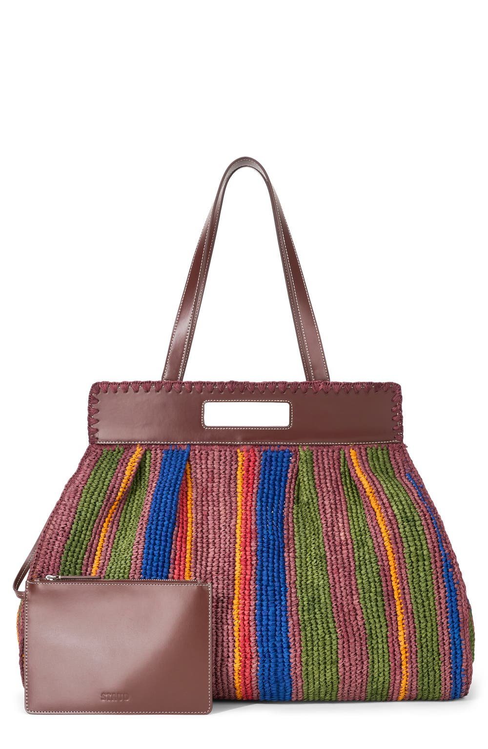 Rue Raffia Tote Bag, color, JUNGLE STRIPE RAFFIA
