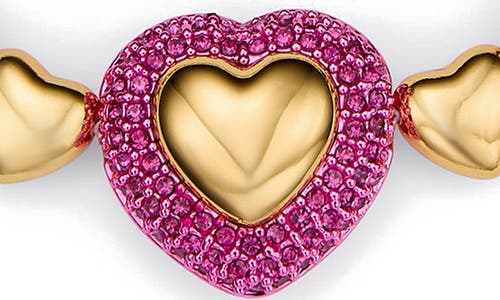 Kurt Geiger London Pavé Crystal Heart Flex Bracelet In Gold