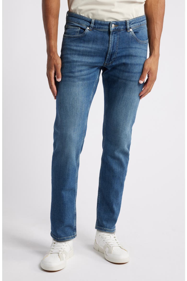 Crown Crafted Washed Five Pocket Straight Leg Jeans, Main, color, TRUE BLUE WASH