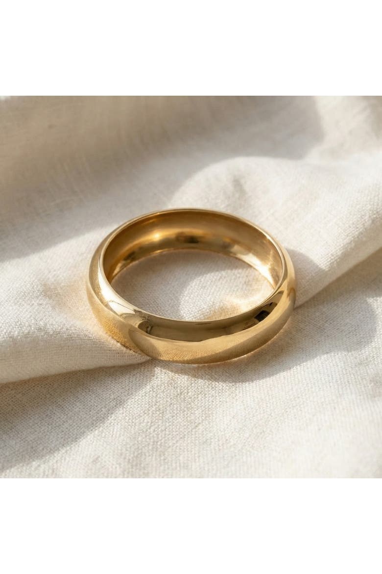 Heavy Weight Thick 1" 18k Gold Plated Bangle, Alternate, color, 18k Yellow Gold