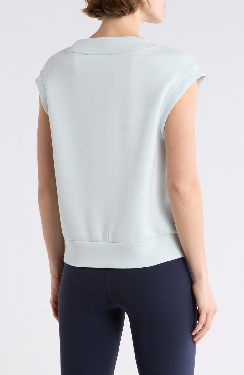 Z by Zella Whisper V-Neck Short Sleeve Knit Top, Alternate, color, Blue Flow