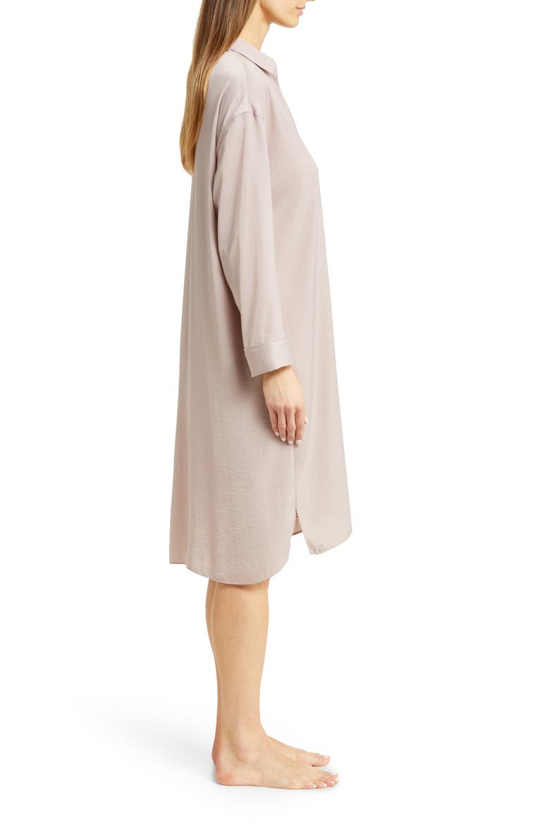 Satin Nightshirt, Alternate, color, FEATHER