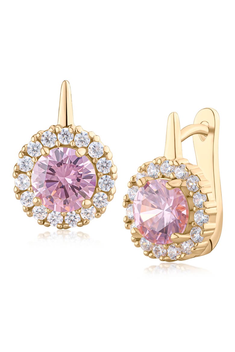 Two Row Drop Earrings, Main, color, PINK/ GOLD