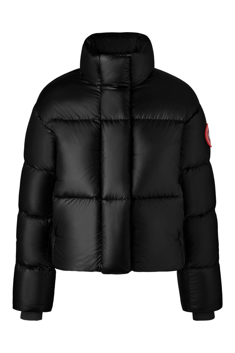 Cypress 750 Fill Power Down Recycled Nylon Packable Crop Puffer Jacket, Main, color, BLACK - NOIR