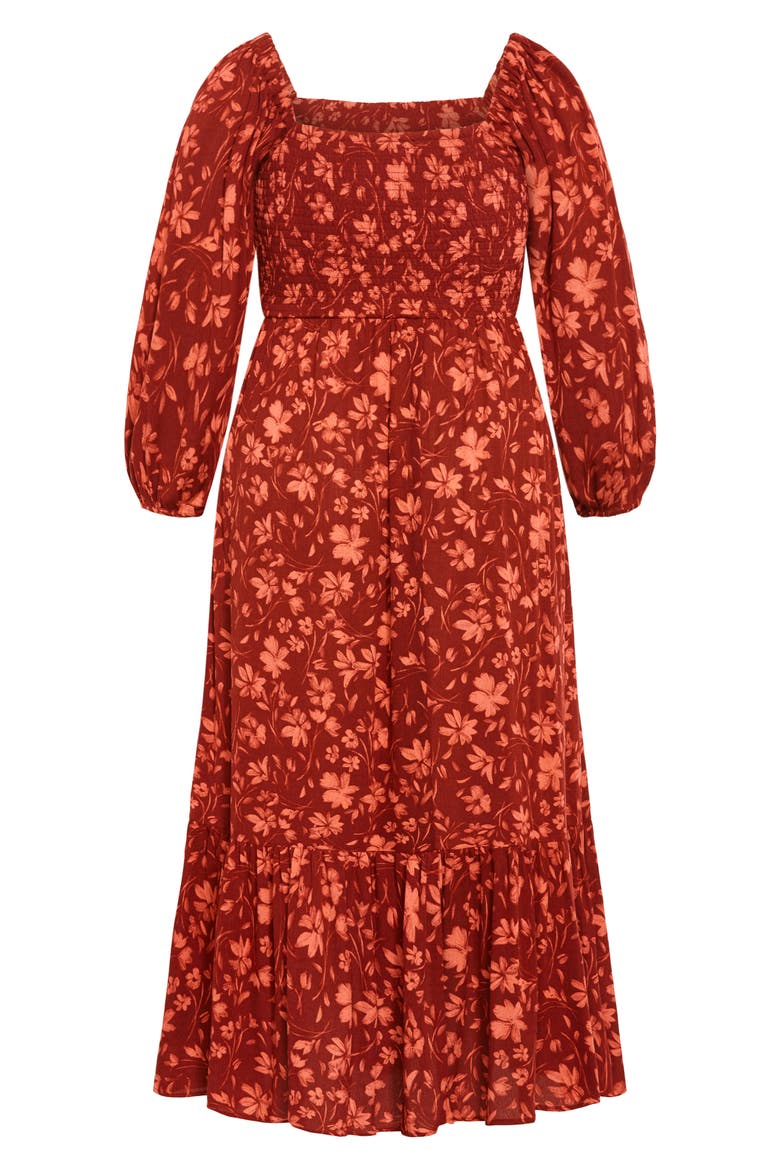 Mckenzie Floral Long Sleeve Maxi Dress, Alternate, color, ORANGE FLORAL