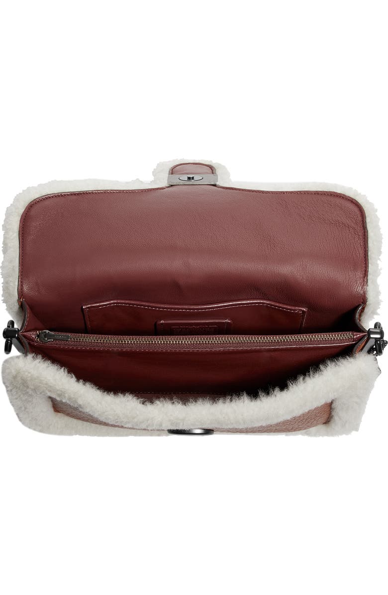 COACH Tabby Genuine Shearling & Leather Crossbody Bag, Alternate, color,