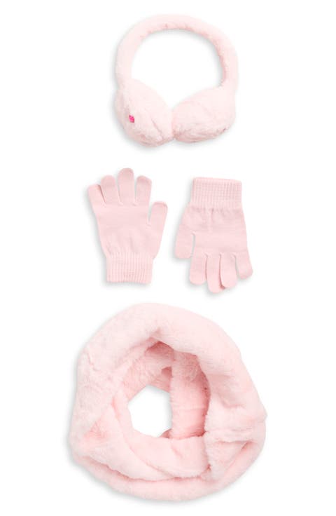 Kids' 3-Piece Faux Fur Earmuff, Scarf & Gloves Set