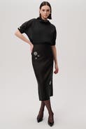 Exquise Embellished Button Skirt