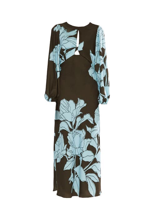 Ro&zo Womens Mae Floral-print Woven Midi Dress Blue In Blue