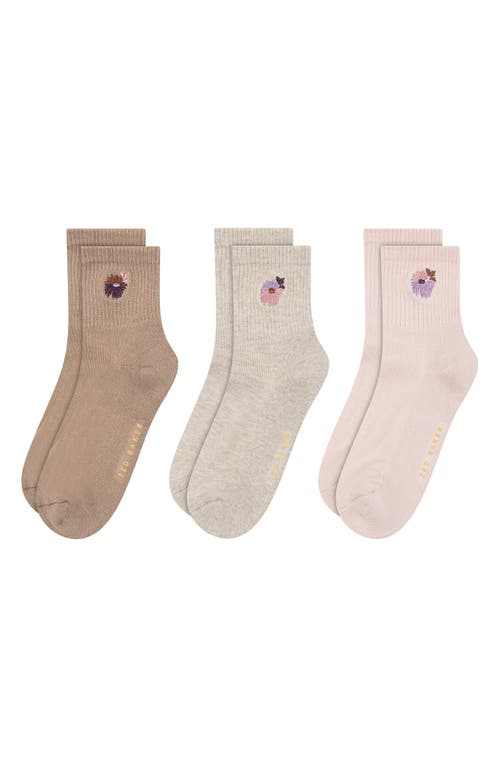 Ted Baker Assorted 3-pack Crew Socks In Tan Combo