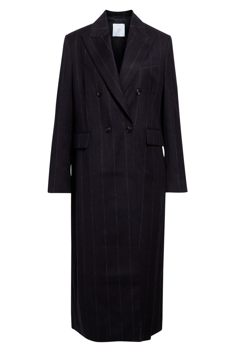 Pinstripe Wool & Silk Duster, Main, color, 177 AMETHYST