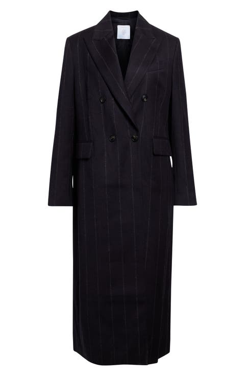 Pinstripe Wool & Silk Duster