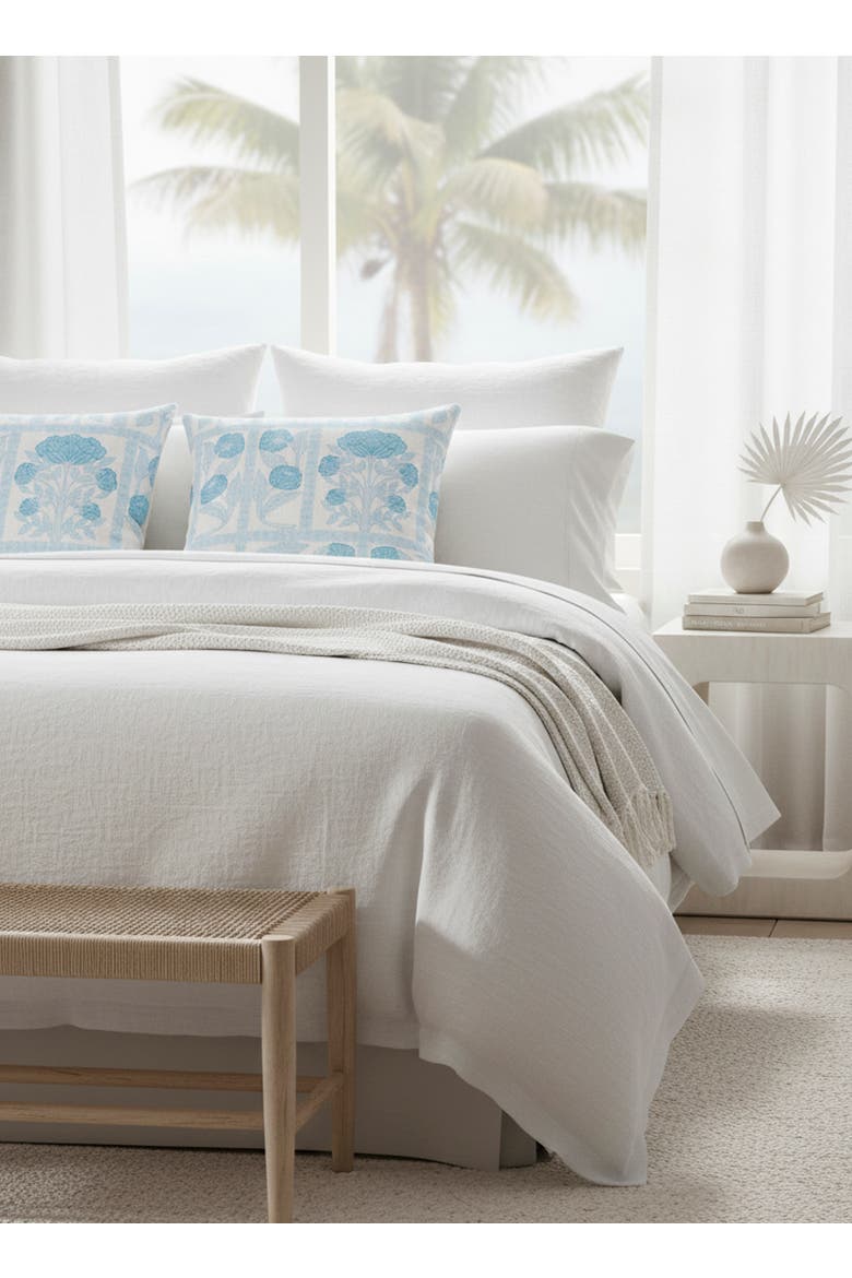 Blossom Field Linen Euro Pillow Cover Only, Alternate, color, Light Blue