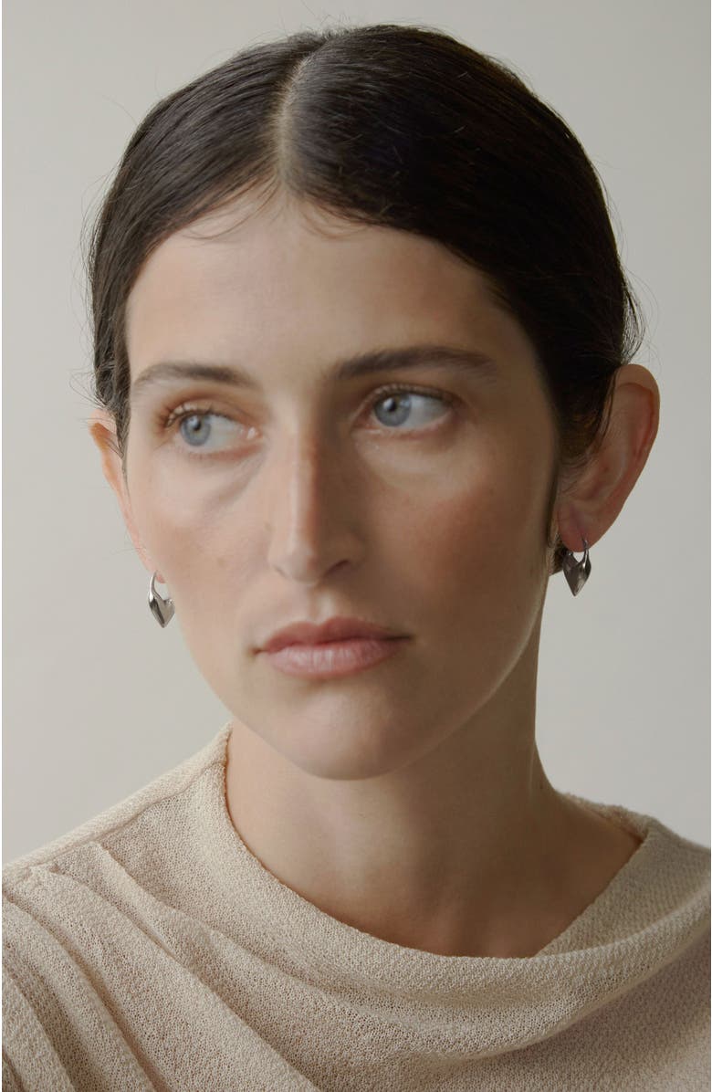 Otiumberg Roscida Heart Hoop Earrings, Alternate, color, Silver