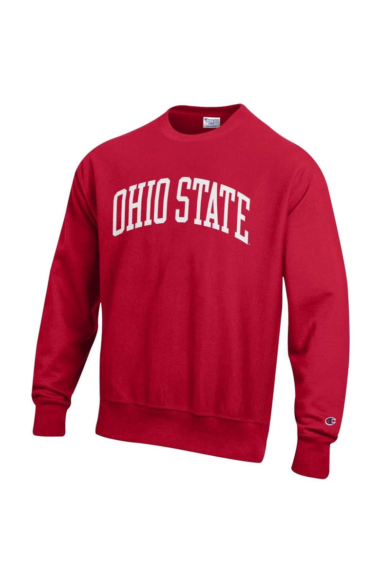 Champion Men's Champion Scarlet Ohio State Buckeyes Arch Reverse Weave Pullover Sweatshirt, Alternate, color, 