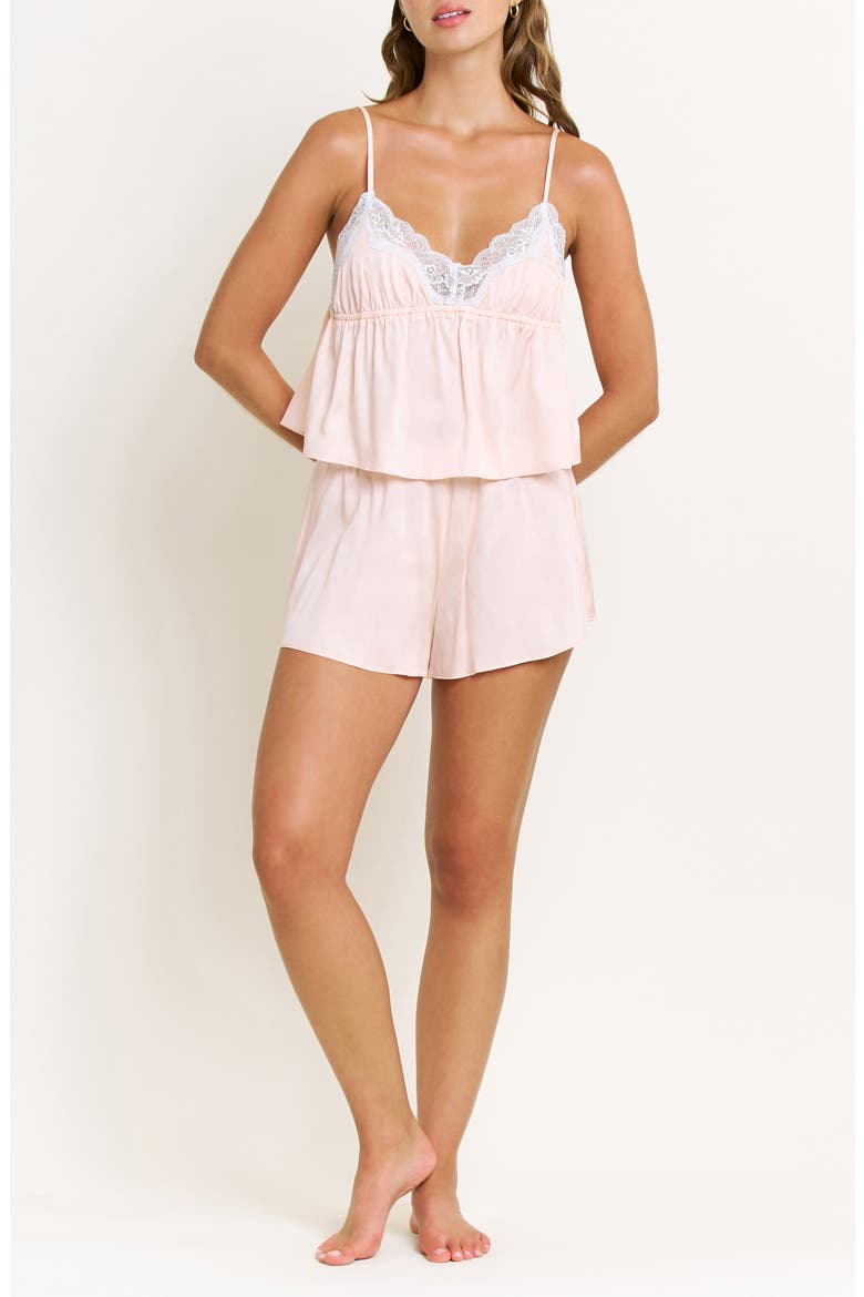Dusk to Down Tie Dye Cami Shortie Pajamas, Main, color, SHELL PINK