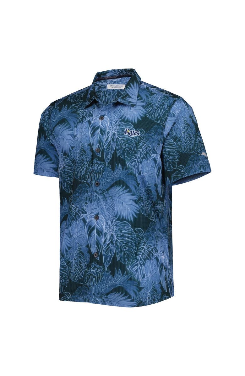 Tommy Bahama Men's Tommy Bahama Blue Tampa Bay Rays Bahama Coast Luminescent Fronds IslandZone Button-Up Camp Shirt, Alternate, color, 