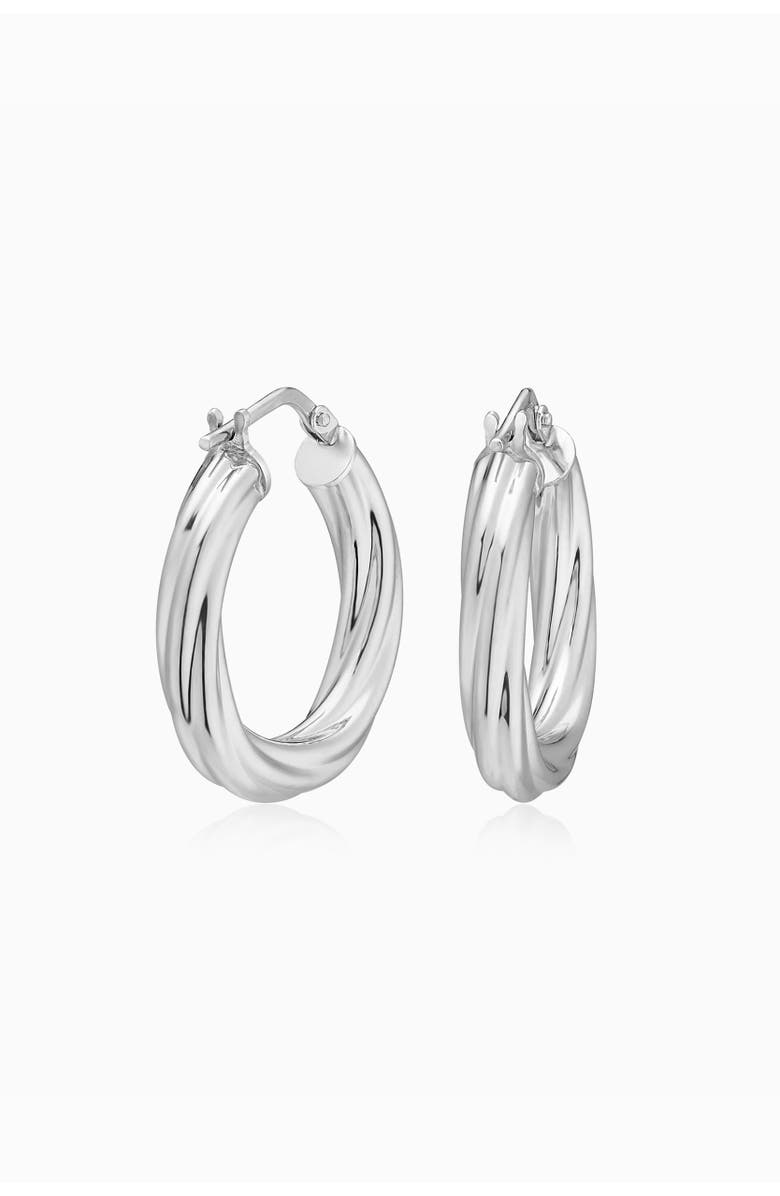 Oradina Sterling Silver Ripple Hoops, Main, color,