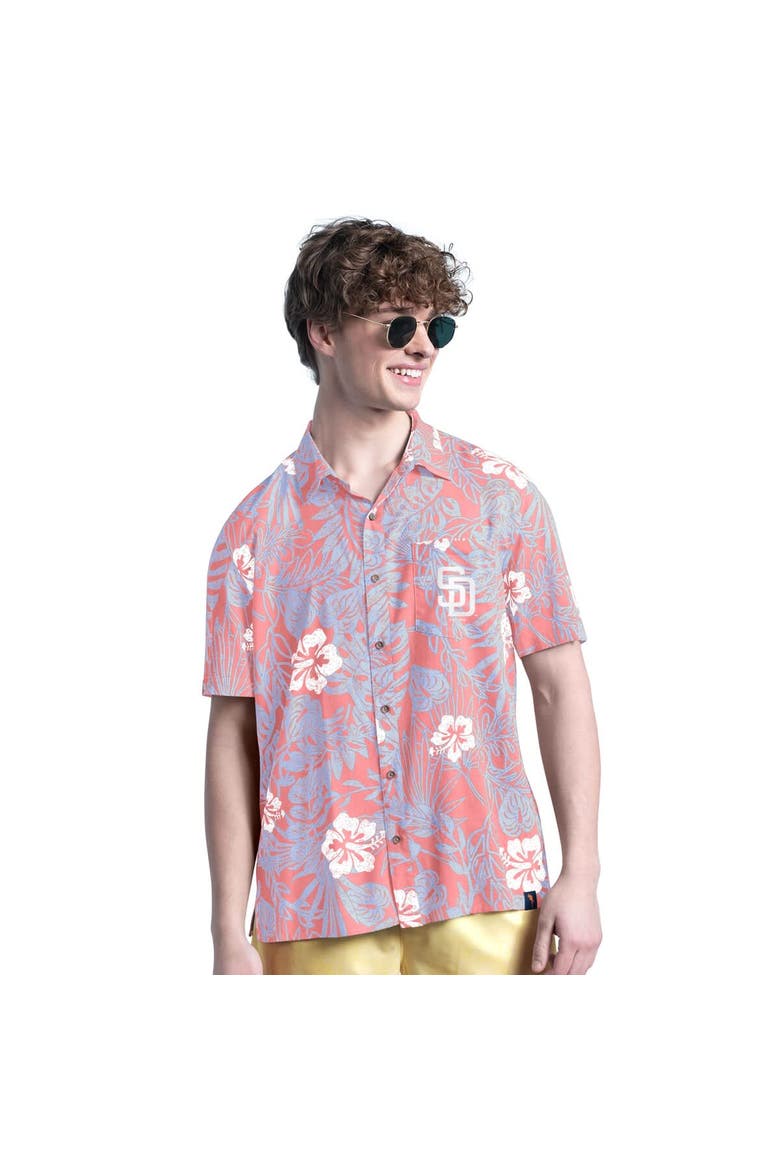 Men's Margaritaville Coral San Diego Padres Palm Shade Party Button-Up Shirt, Main, color, Coral