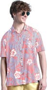 Margaritaville Men's Margaritaville Coral San Diego Padres Palm Shade Party Button-Up Shirt