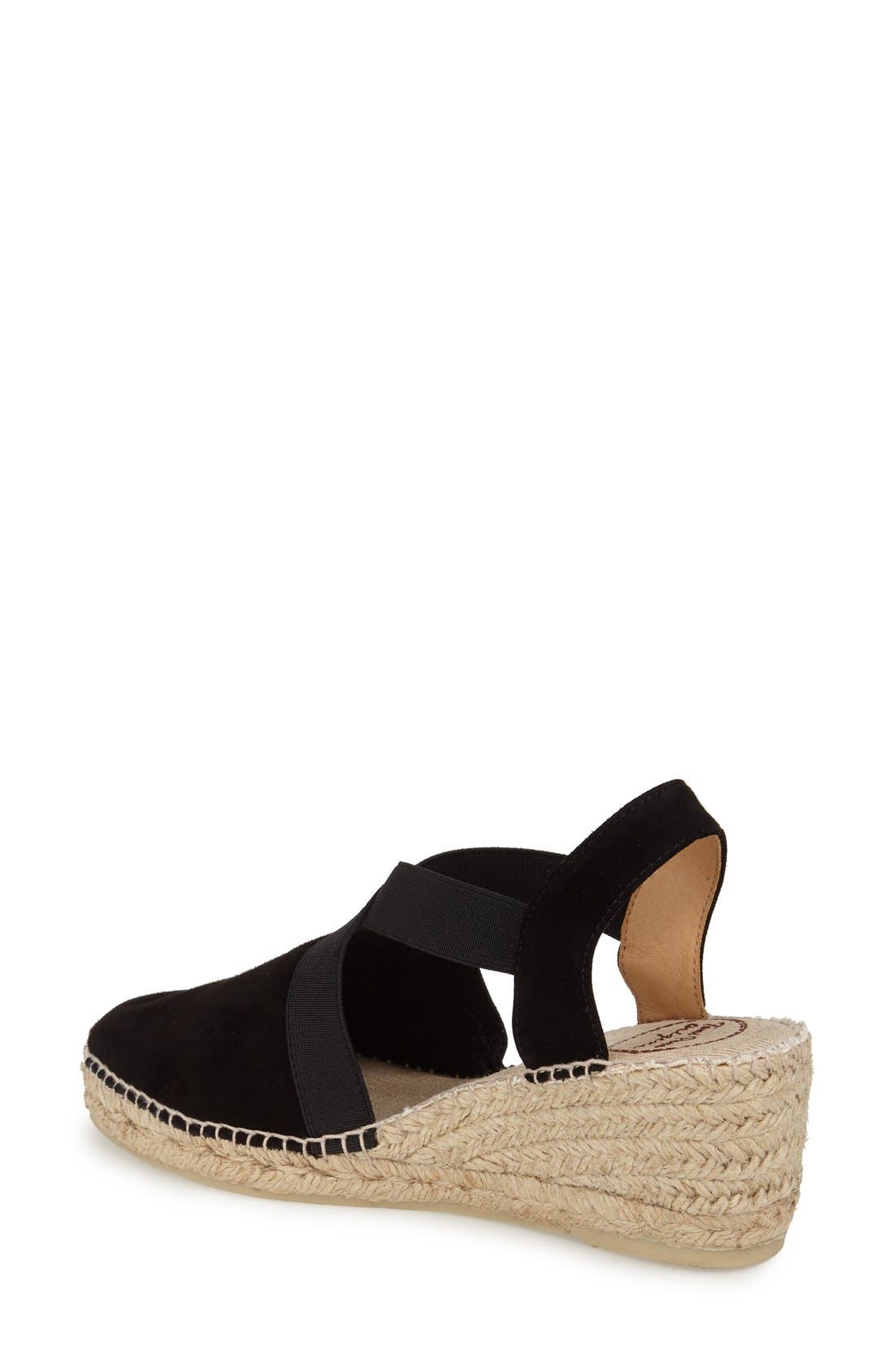 'Tona' Espadrille Wedge, Alternate, color, BLACK SUEDE