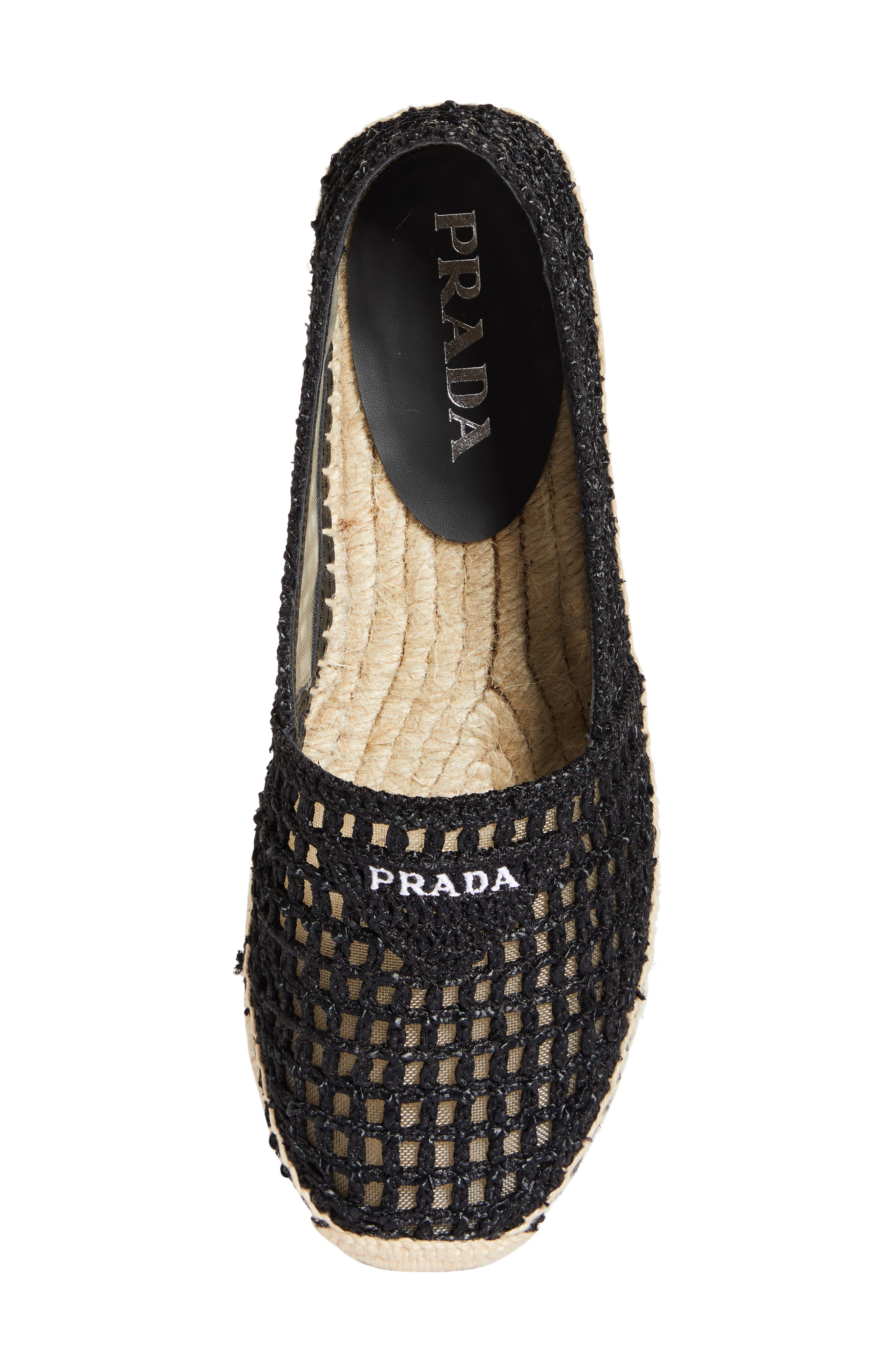 Prada Raffia Espadrille Flat, Alternate, color, 