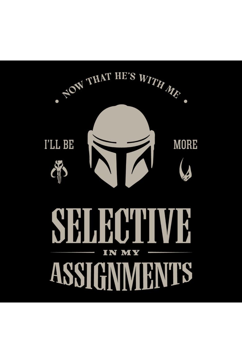 Women's Star Wars The Mandalorian and Grogu Selective In My Assignments  Graphic T-Shirt, Alternate, color, Black