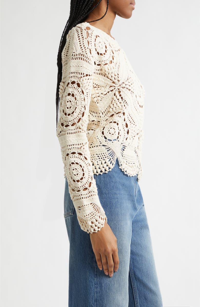 Ulla Johnson Eugnie Cotton Crochet Top, Alternate, color, Cowrie