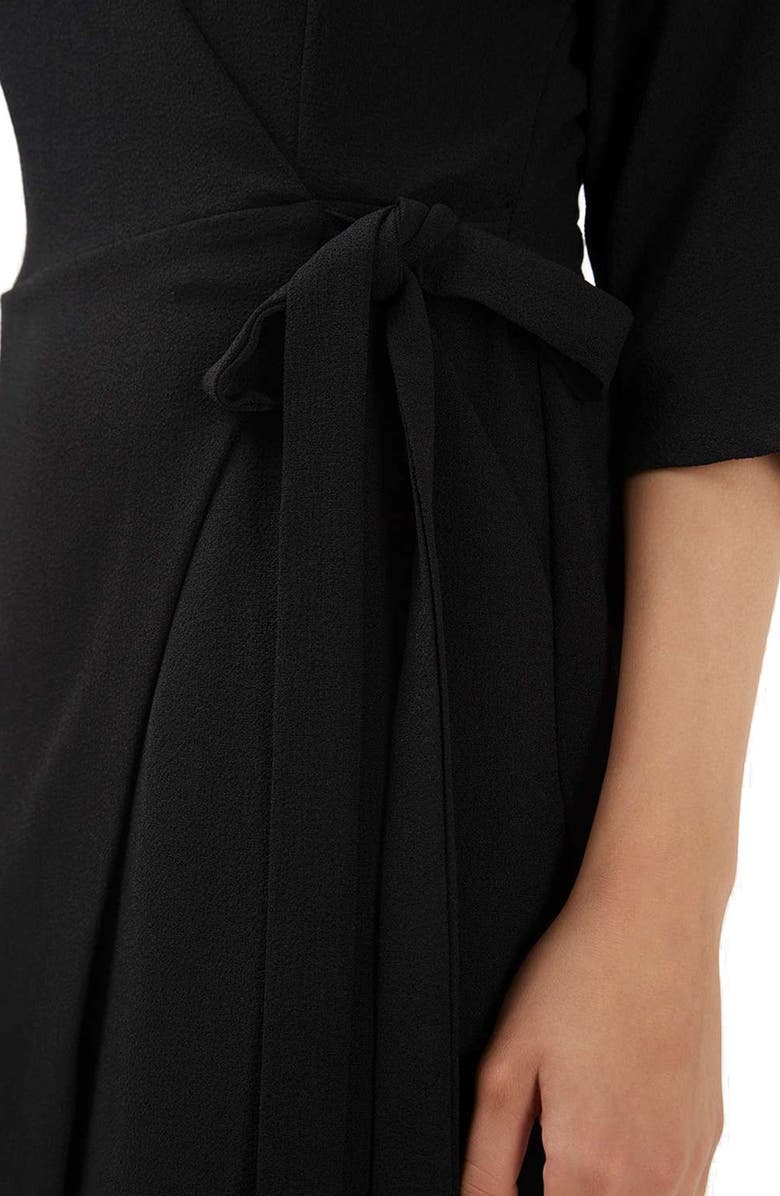 Topshop Dolman Sleeve Wrap Midi Dress, Alternate, color,