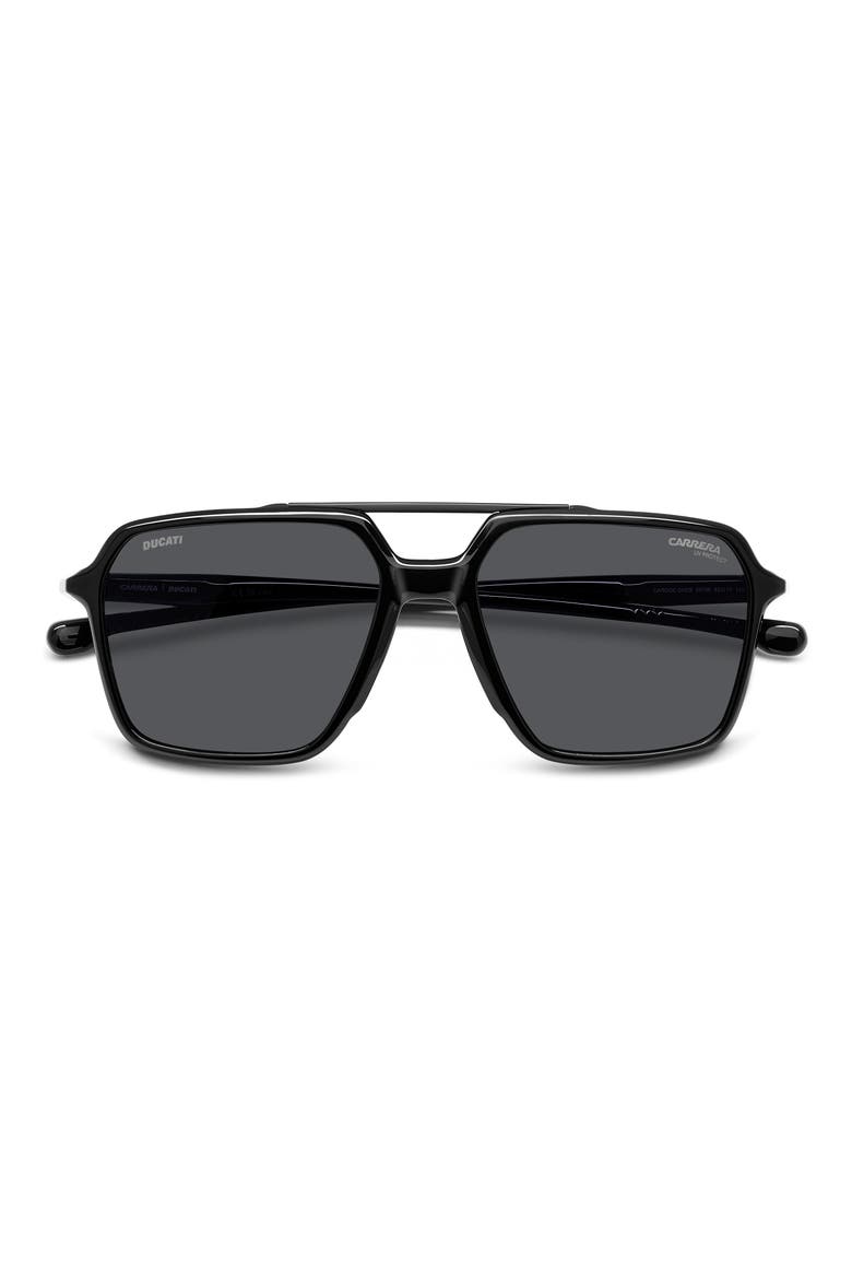 x Ducati 55mm Carduc Rectangle Sunglasses, Main, color, BLACK/ GREY