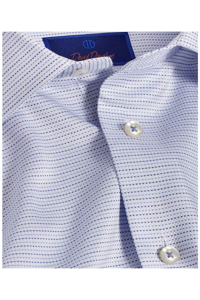 Trim Fit Microdot Cotton Dobby Dress Shirt, Alternate, color, WHITE/ BLUE