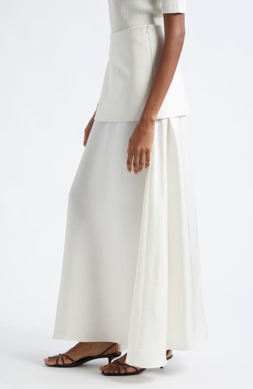Rohe Róhe Layered Silk & Wool Blend Maxi Skirt In Cream