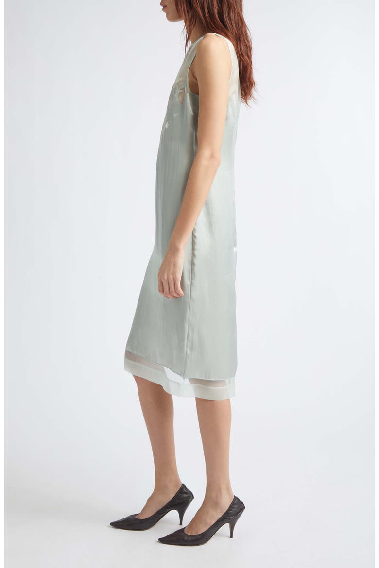 Floral Cutwork Satin & Sheer Silk Organza Dress, Alternate, color, 4002 MINT