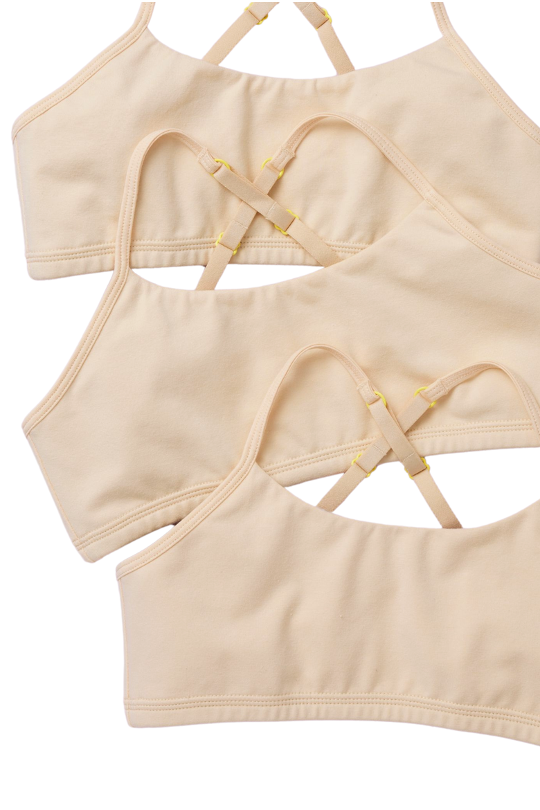 Ladybug Cotton Bra 3PK, Alternate, color, Beige