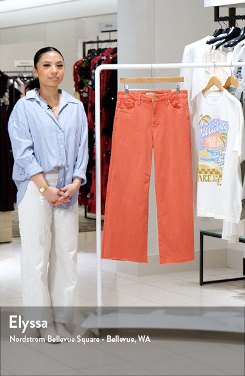 Meg Fab Ab Raw Hem High Waist Ankle Wide Leg Jeans
