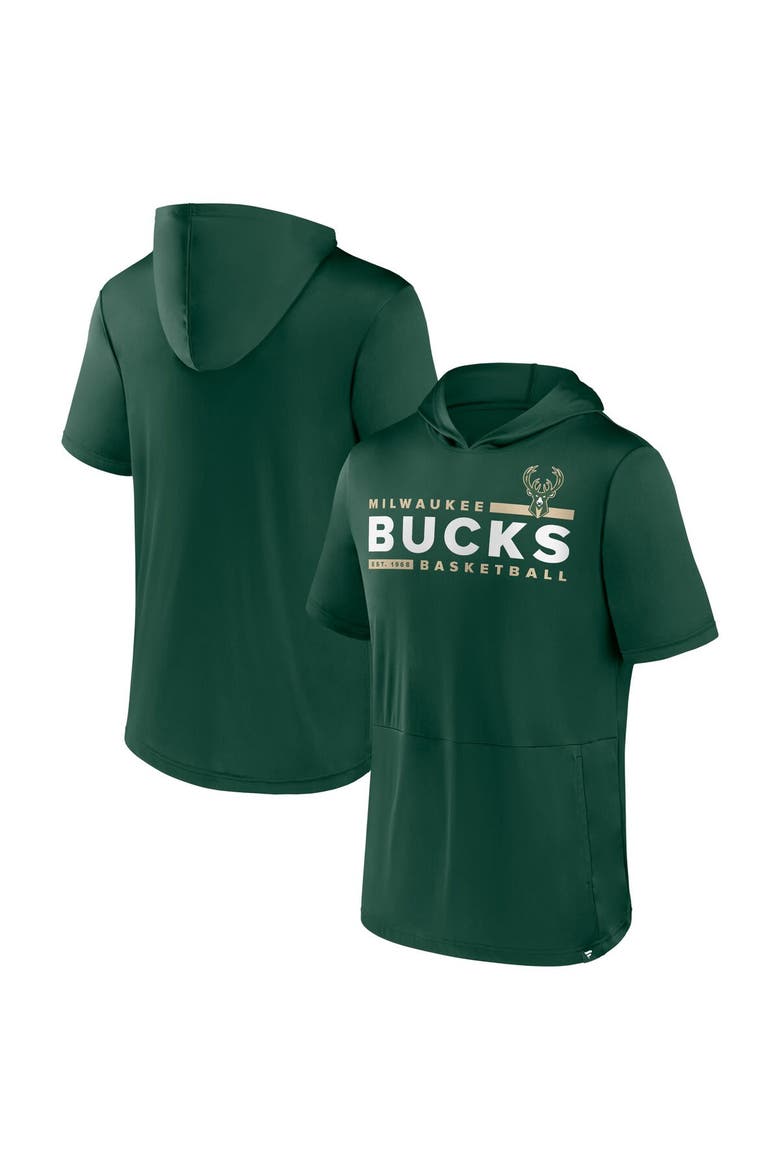 Men's Fanatics Branded Hunter Green Milwaukee Bucks Possession Hoodie T-Shirt, Alternate, color, Hunter Green