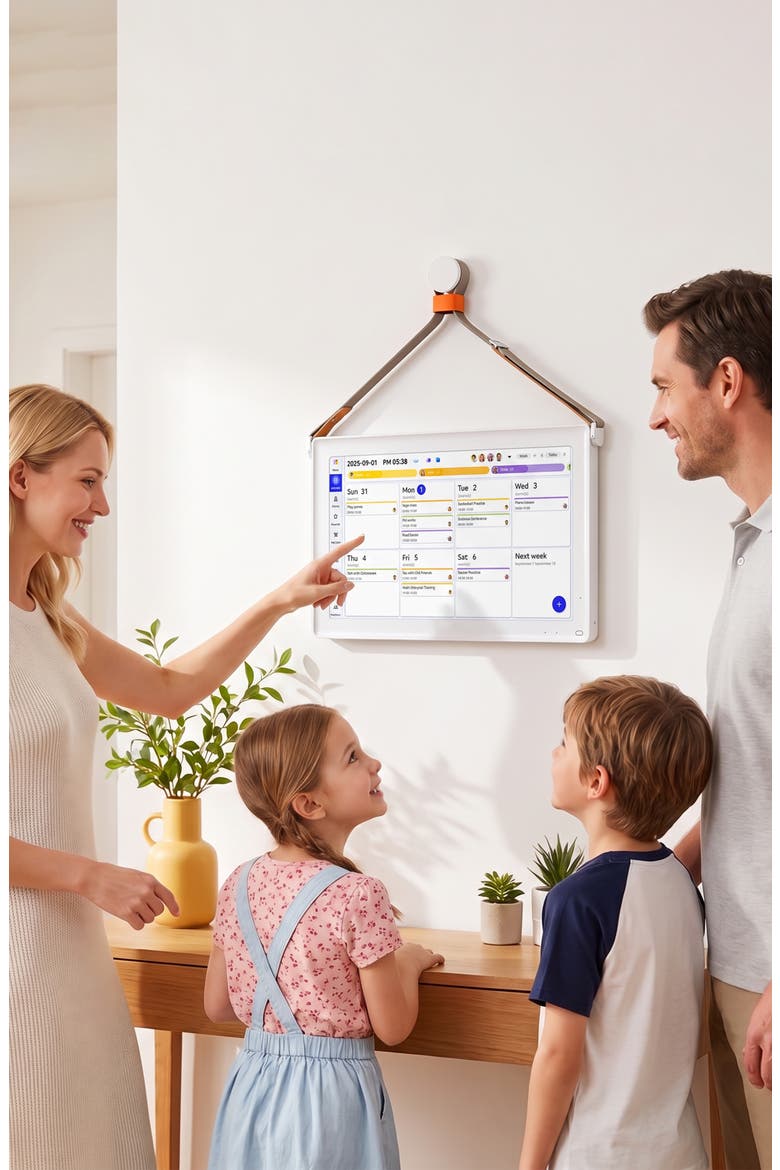 21.5" Digital Calendar and Chore Chart - Smart Interactive Family Display, Alternate, color, White