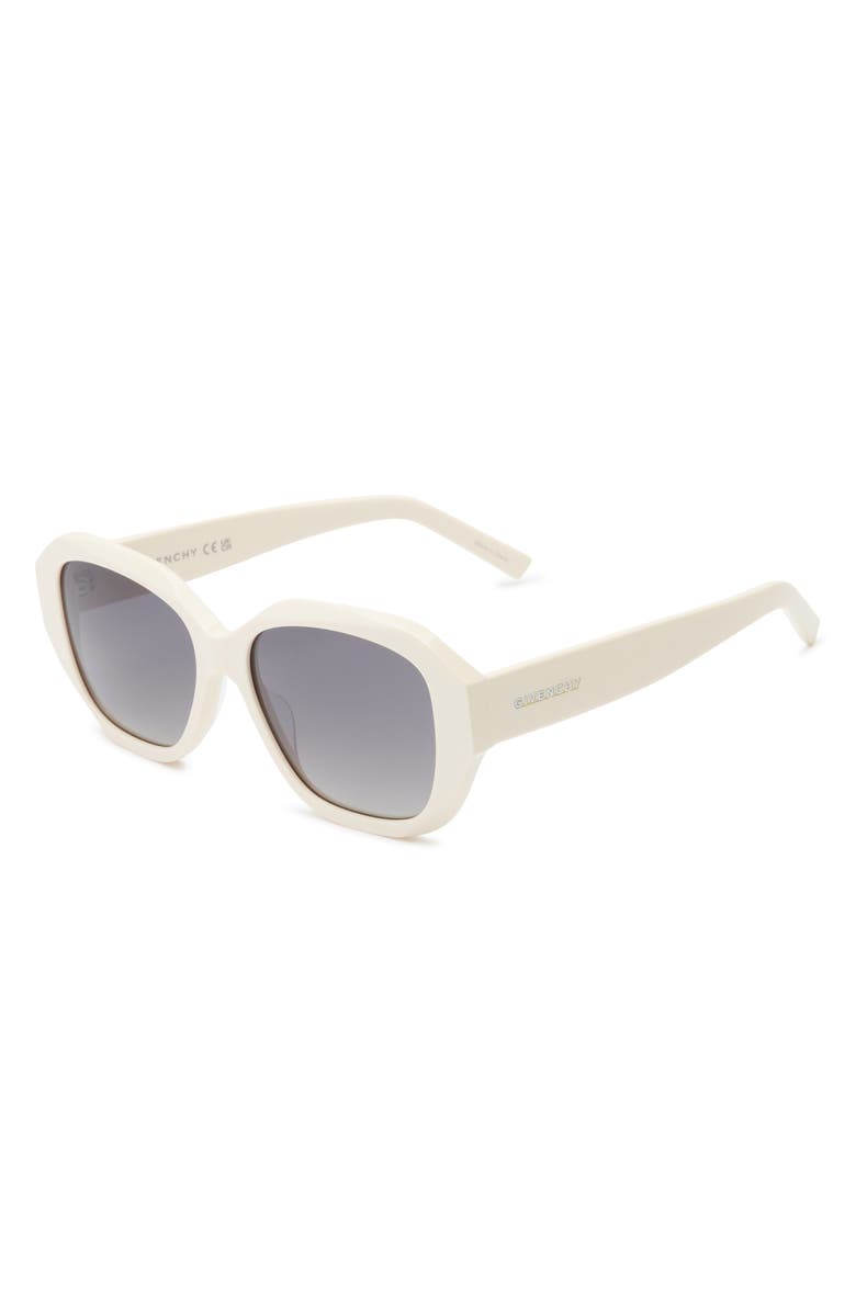 Givenchy GV Day 55mm Round Sunglasses, Alternate, color, Ivory / Gradient Smoke