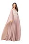 Chiffon A - line Long Gown with Cape Sleeves