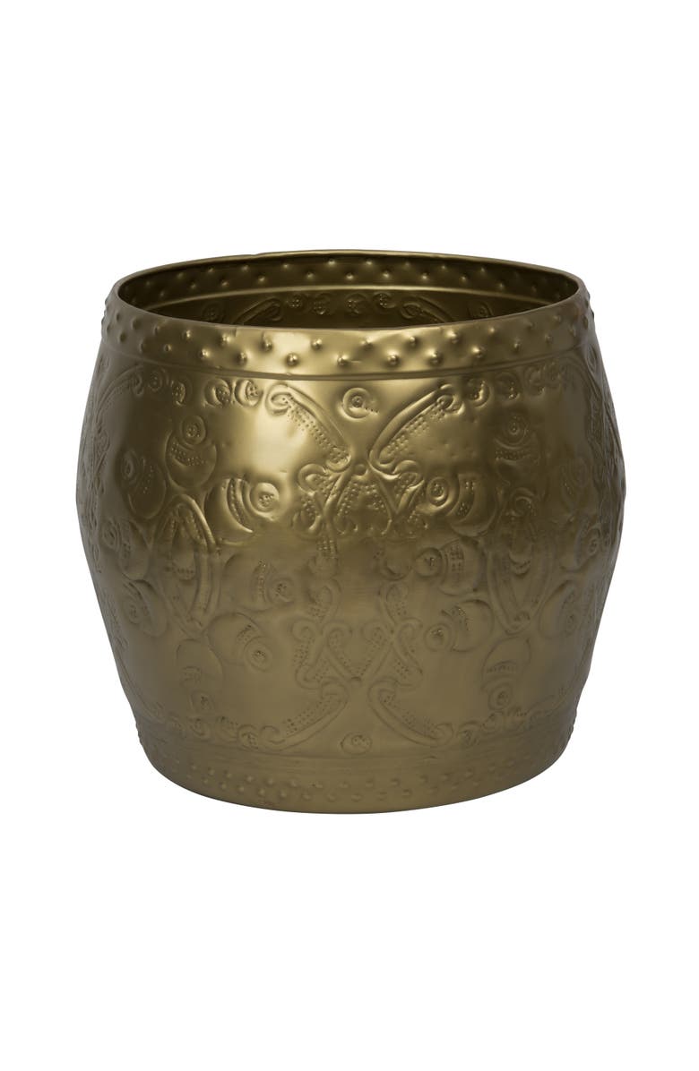 Storied Home Drum Side Table, Main, color, Gold