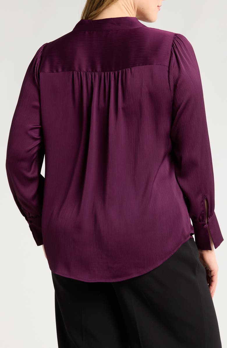 Anne Klein Split Neck Textured Woven Tunic Top, Alternate, color, 